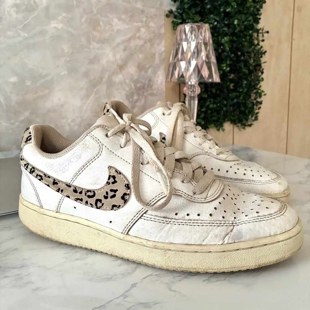 Nike Court Vision Low Leopard Swoosh Shoes